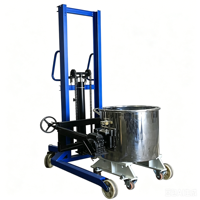 Machine de basculement de fûts hydraulique robuste, contrôlée par PLC, avec pompe à engrenages, en acier inoxydable et alliage d'aluminium, pour le basculement et le levage de fûts