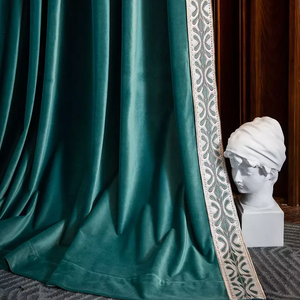 Innermor rèm cửa sổ màu xanh lá cây tuyết tùng màu xanh lá cây bông nhung cộng với ren sang trọng sang trọng 2024 - Product Image 4