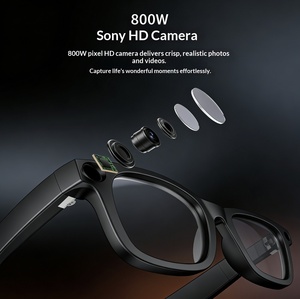Lunettes électrochromiques intelligentes Mate Smart AI avec casque pour contrôle par bouton tactile, batterie 320 mAh, caméra 800W, anti-tremblement, monture PC - Product Image 4