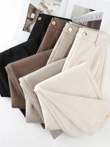 Pantalones de Pierna Ancha Estilo Vintage para Mujer, Nuevos, Forrados de Felpa, Gruesos, Casuales, Rectos y Largos - Product Image 5