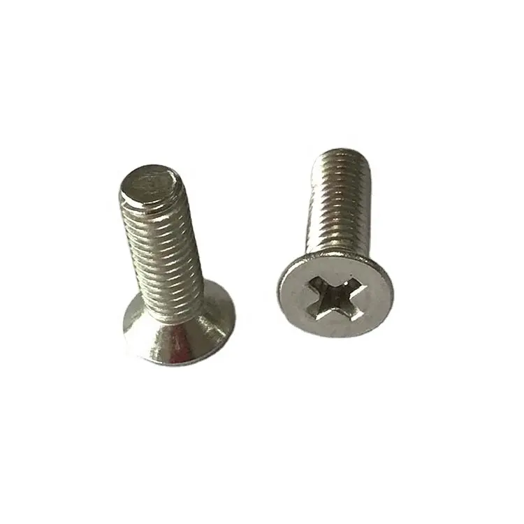 Flat Machine Screws Cross Recessed Screw Phillips 120 Degree Stainless Steel Countersunk Head