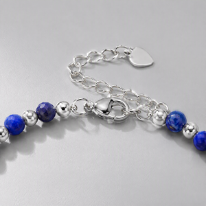 <span class=keywords><strong>Bracelet</strong></span> artisanal en perles de lapis-lazuli et d'améthyste naturelles facettées de 4 mm, en acier inoxydable, <span class=keywords><strong>bracelet</strong></span> de guérison en cristal pour femmes et hommes - Product Image 5