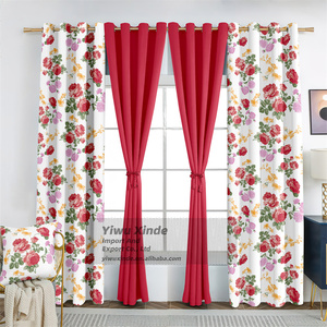 Set di 10 Tende Oscuranti con Federe, Doppio Strato Stampato, per <span class=keywords><strong>Camera</strong></span> da Letto e Soggiorno, Decorazione Casa - Product Image 4