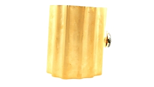 Brazalete de Plata con Detalles de Polki. Eleva tu estilo con este impresionante brazalete de plata 925 chapado en oro amarillo. - Product Image 4