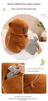 Coussin chauffe-mains Kapibala, chauffe-pieds en peluche Capybara, sac à eau chaude zippé, jouet en peluche, cadeau créatif