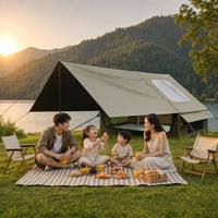 Tente de toit gonflable monocouche de 6,3 m² pour toutes les saisons, auvent extérieur imperméable et pare-soleil pour le camping