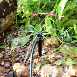 Cabezal de Riego por Goteo Ajustable de Ocho Orificios, 13 cm, Negro, Montado en el Suelo, para Jardín, Árboles Frutales, Flores, Invernadero - Product Image 1