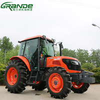 95HP 4WD roda traktor M954KQ, traktor dengan kabin A/C impor Cina rasio gir 12/12 Gear Drive 1 tahun garansi multifungsi