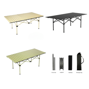 Ensemble de table et de chaises pliantes en métal d'extérieur Moderne Portable Rouleau d'œufs pour la maison Jardin Camping BBQ Meubles - Product Image 3