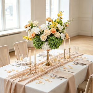 DKB Realistic Artificial Silk Flower Balls Centerpieces Roses Flower Ball Customizable Sizes Handmade Wedding <b>Table</b> Decorations - Product Image 1