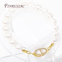Collier de perles fermoirs de connexion 18K plaqué or Zircon coquilles fermoir à crochet ovale fait à la main bijoux à bricoler soi-même faisant des accessoires