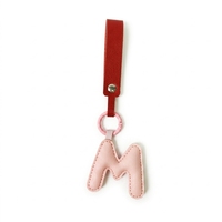 Porte-clés en cuir uni personnalisé de haute qualité avec 26 lettres alphabet et breloque de sac en forme de lettre gonflée – Vente en gros