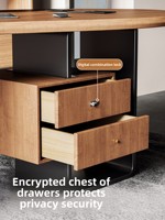 LBZ-130X Bureau d'ordinateur en bois massif avec chaise et tiroirs de rangement, sans assemblage, sans formaldéhyde E0, moderne, luxueux, haut de gamme