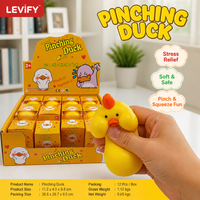 Jouet anti-stress en forme de canard à pincer, canard jaune extensible, jouet à presser non toxique pour enfants et adultes