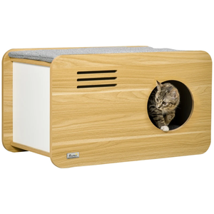 Casa para Gatos Moderna de Madera SENYU, Cama Interior para Mascotas con Cojín Gris Transpirable - Product Image 1