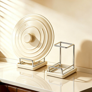 304 Stainless Steel <b>Pot</b> <b>Lid</b> Rack Minimalist Design Multi Function Kitchen Countertop Organizer - Product Image 1