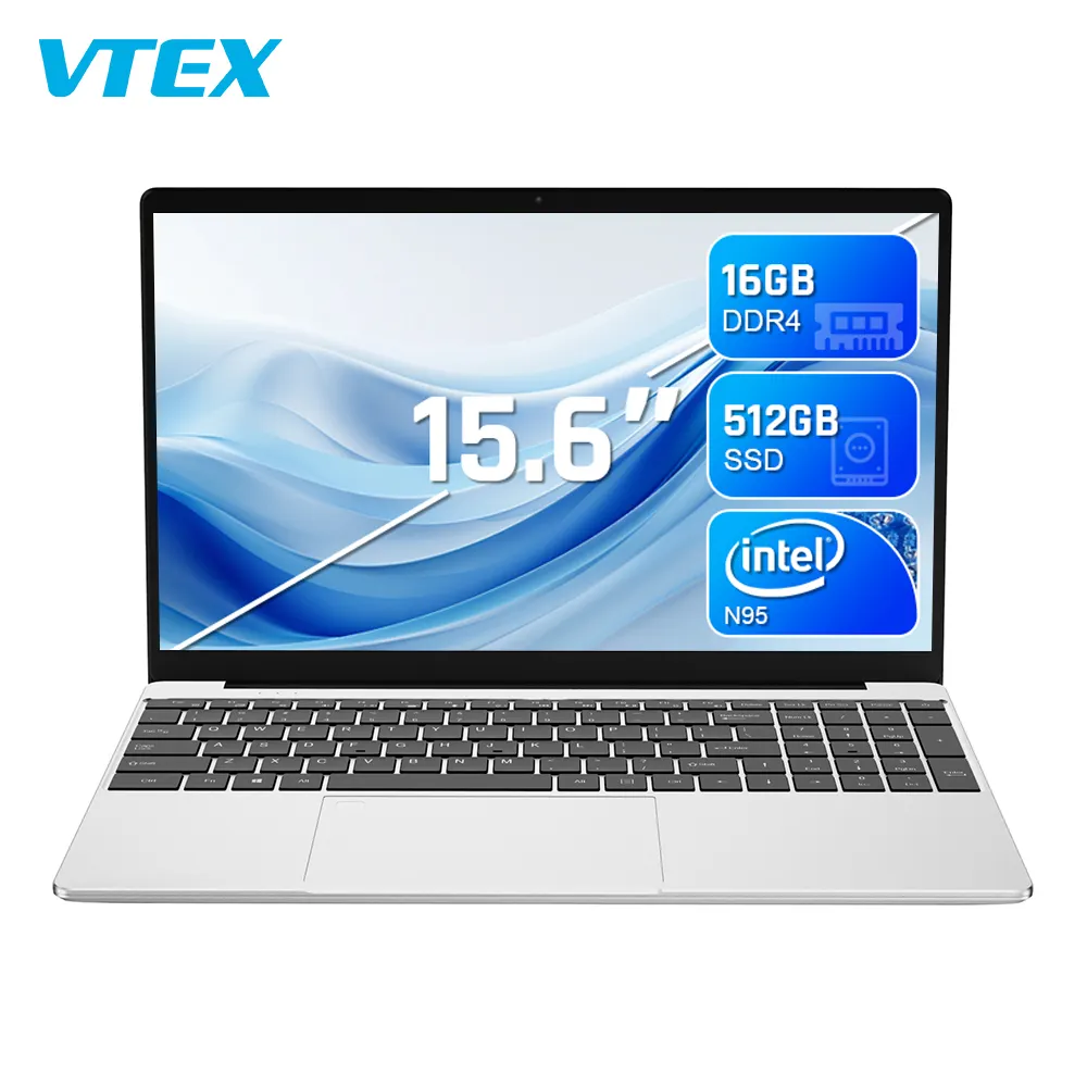 Laptop 15.6 ", Ram 8Gb Ssd 512Gb komputer di Tel N5095 Netbook Custom Core I3 I5 I7 Wins 11