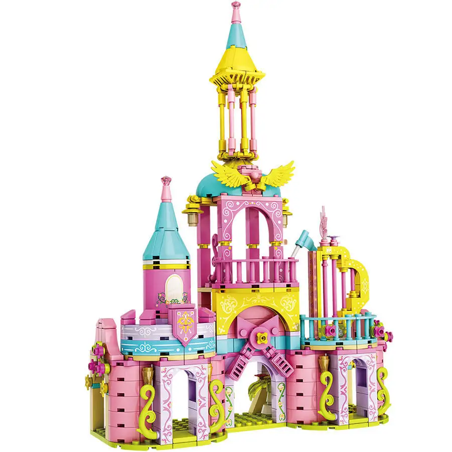 Christmas Gifts 370Pcs Princess Castle 3D Puzzle Toys For Quality Building Block Set Educational DIY Assembly Toy Girls Toys