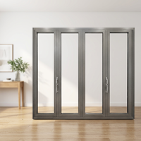 Porte pliante en aluminium de qualité supérieure, double vitrage trempé, isolation thermique, porte pliante bi-directionnelle