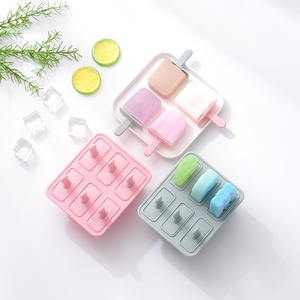 Moule à glaces en silicone 6 cavités, qualité alimentaire, écologique, sans BPA, réutilisable, pour glaces maison et bâtonnets de glace DIY, motif dessin animé - Product Image 2