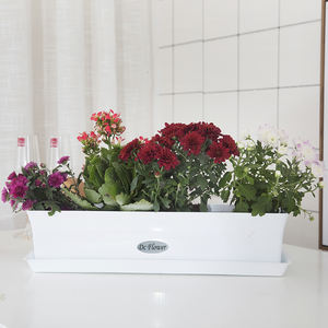 Maison Jardinage Résine Épaissie <span class=keywords><strong>Rectangulaire</strong></span> Haute Brillance Bande Mince Pot de Plantation Balcon Plantation Bassin Envoyer Plateau - Product Image 4