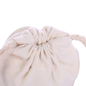 Zenos White Cotton Linen Shampoo Cosmetic <b>Drawstring</b> Gift Bag Organic Cotton Muslin Makeup <b>Pouch</b> Customized Bundle Bags - Product Image 4