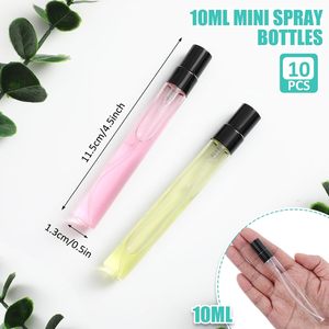 Flacon vide en verre transparent de 2 ml à 10 ml, mini pulvérisateur écologique avec pompe, pour parfum et sérum de soin, avec bouchon doré/argenté/noir - Product Image 2