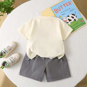 Conjunto de Ropa para Niño Estilo Coreano de Moda Verano 2025 con Camiseta de Manga Corta y Bolsillo Grande para Bebés de 1 a 5 Años - Product Image 4