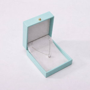 Boîte à collier moderne, boîte de présentation de bijoux en cuir PU rigide à rabat, insert en microfibre, gaufrage, logo personnalisé, service OEM - Product Image 1