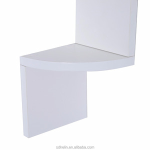 Estante <span class=keywords><strong>de</strong></span> esquina flotante <span class=keywords><strong>de</strong></span> montaje en pared moderno <span class=keywords><strong>de</strong></span> madera <span class=keywords><strong>de</strong></span> 2 niveles-Blanco para sala <span class=keywords><strong>de</strong></span> estar - Product Image 5