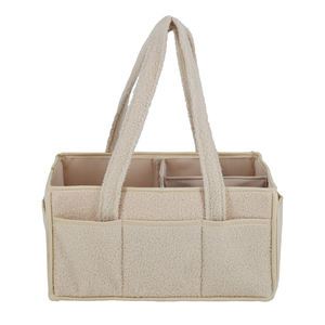 Sac fourre-tout en velours Teddy de grande taille, personnalisé en gros, à bon prix, résistant à l'eau, pour la crèche, organisateur de couches pour bébé, bac de rangement - Product Image 1