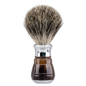 Pinceau à raser Maclura Premium en poils de blaireau mélangés 20 mm, manche en aluminium et résine, pour rasage humide, toilettage masculin, outil de barbier, vente en gros - Product Image 1