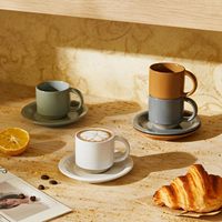 Ensembles de café et de thé, ensemble tasse et soucoupe en porcelaine, écologique, retour à l'école, pour latte/café mocha