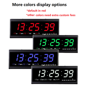 Yizhi 18.9 Inch Lớn Hiển Thị LED Kỹ Thuật Số Đồng Hồ Treo Tường Với Nhiệt Độ Trong Nhà Ngày Ngày Tuần Điện Lịch Đồng Hồ Trang Trí Nội Thất - Product Image 4