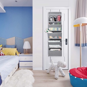 Armoire de <span class=keywords><strong>rangement</strong></span> pour bébé, organisateur de penderie, armoire de <span class=keywords><strong>rangement</strong></span> avec 4 grandes pochettes et 3 petites pochettes en PVC pour cosmétiques, <span class=keywords><strong>jouets</strong></span>, crèche - Product Image 5