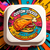 Özel Gıda Etiketi Dijital Baskı Rulosu Logolu Yuvarlak Etiket Hamburger Fast Food Ambalaj Etiketleri Gıda Kabı Kapağı için