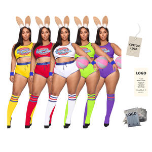 Femmes Baige Bunny Cosplay Costume Halloween <span class=keywords><strong>Full</strong></span> Outfit With Shorts Headband Socks Space Movie Theme <span class=keywords><strong>Sexy</strong></span> Lingerie - Product Image 1