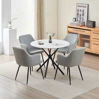 Vente chaude Salon MDF Peinture Blanc Salle À Manger Café Table Ronde Ensemble Tables Modernes