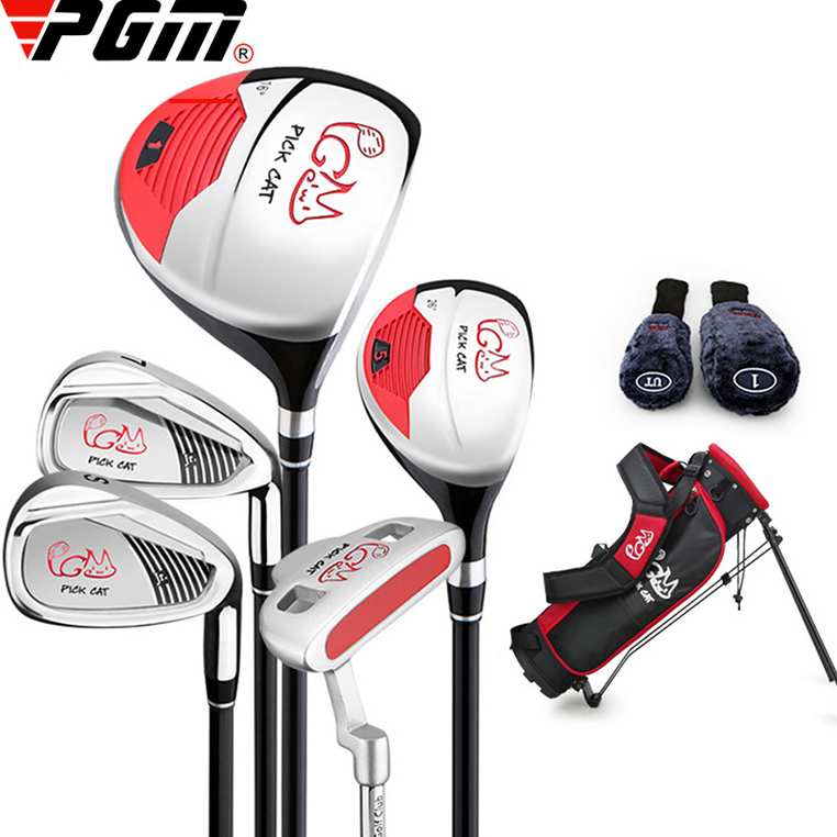 От 3 до 12 лет дети Гольф клуб полный, набор детской одежды для мальчиков и девочек, начинающих Обучающие приспособления для игры в гольф набор деревянная железная качель клюшки шлем сумка в подарок