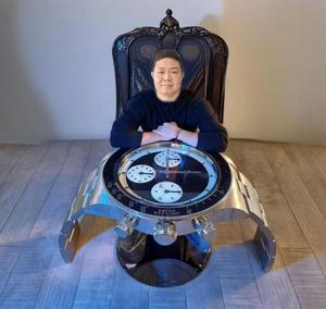맞춤형 디자인 스테인레스 스틸 조각 커피 테이블을위한 고급 시계 조각 - Product Image 1