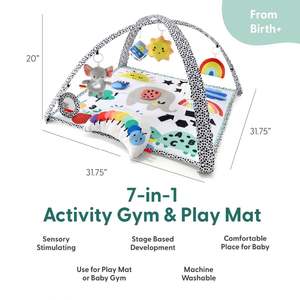 Tapis d'éveil pour bébé avec 7 jouets suspendus, rembourrage épais et doux pour une variété de positions corporelles - Product Image 3