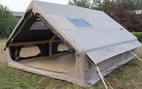 Vente en gros de 12 pièces ㎡   Grande tente de camping gonflable, imperméable et résistante au vent, en tissu Oxford enduit noir 300D, tente d'extérieur