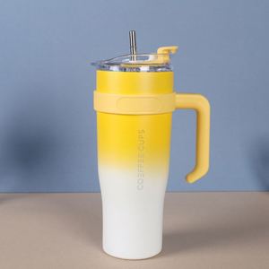 Gobelet isotherme de voyage pour voiture Ice Bully 40oz, à double paroi, avec couvercle, paille et base antidérapante, couleur personnalisable OEM - Product Image 1