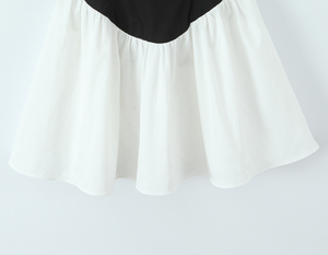 Abito Estivo Mini in <span class=keywords><strong>Cotone</strong></span> con Spalline Sottili e Allacciatura Frontale, Bianco e Nero, Vendita Calda, Moda Casual per Donne - Product Image 4