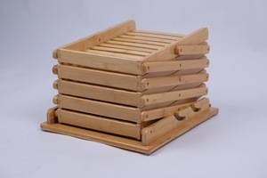Estante de exhibición de libros plegable de bambú de 5 niveles, soporte para el hogar o la librería, estante de literatura de catálogo de madera para almacenamiento y exposición - Product Image 4