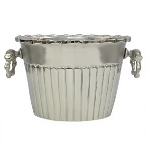 Fournitures pour événements, grand refroidisseur à champagne, seau à glace avec poignées, en aluminium moulé, bac à boissons, refroidisseur à vin décoratif pour les fêtes - Product Image 1