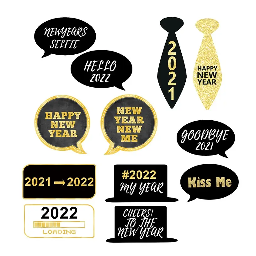 2022 Advertising Custom happy new year merry christmas Design Birthday Party Bachelorette Photo Booth Props