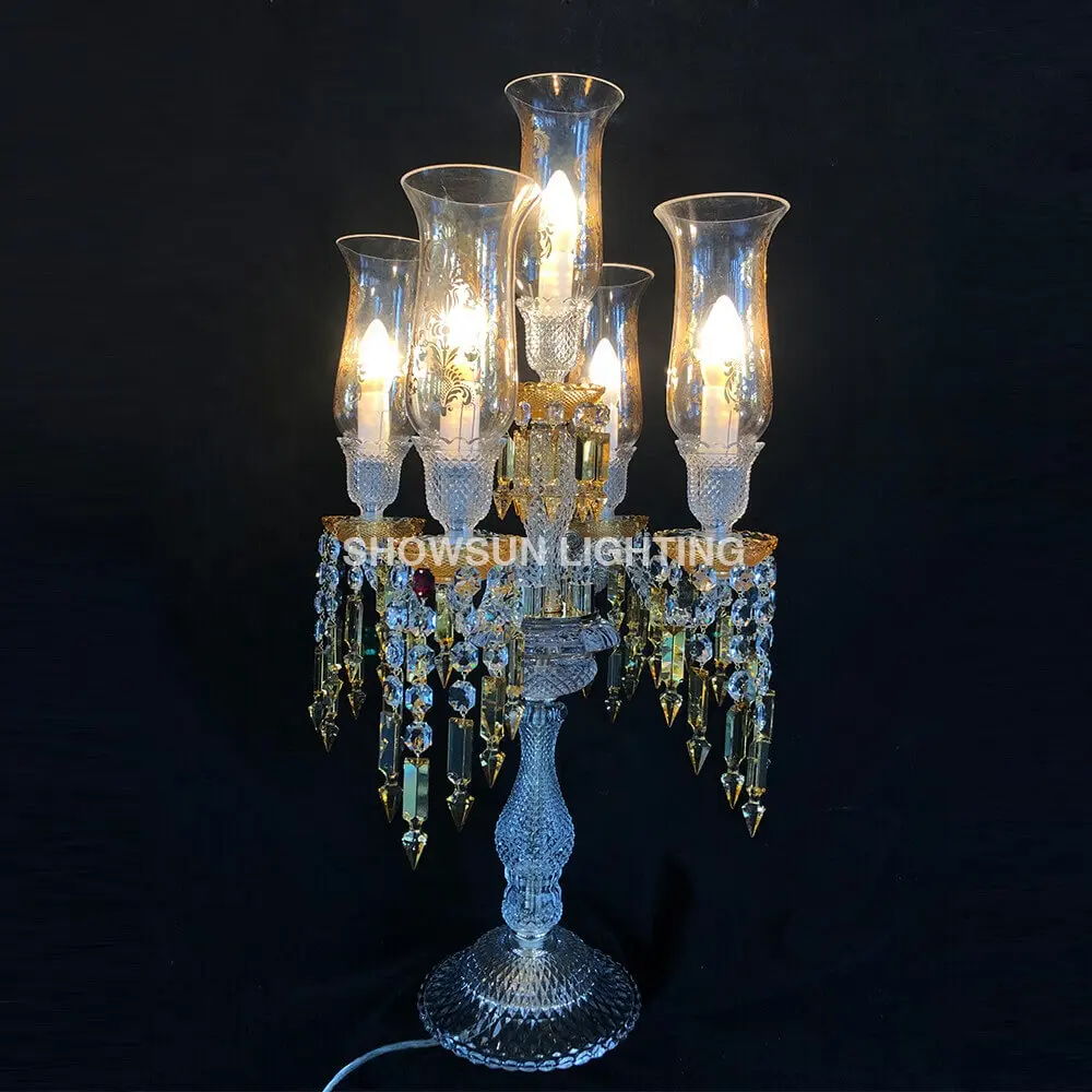 Luminária de mesa decorativa moderna, luxuosa, para casa, sala de estar, lâmpada de mesa em vidro, lâmpada de mesa cristal