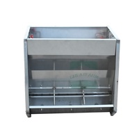 Comedero de Engorde de Acero Inoxidable de Doble Cara GREAT FARM, Duradero e Imprescindible para Granjas Porcinas