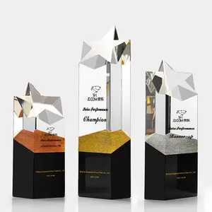 Jadertu K9 cristal estrela troféu prêmio trofeos cristal placa prêmio placa de vidro prêmio personalizado aniversário